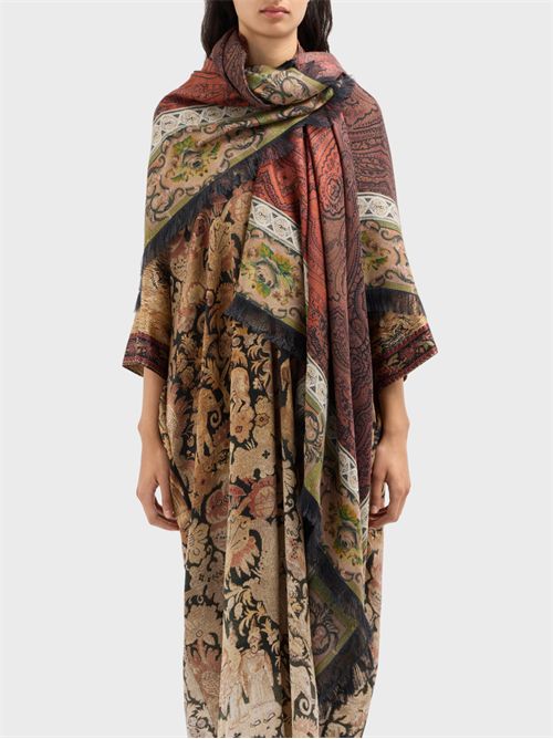 Pure silk scarf shawl with paisley motif PIERRE-LOUIS MASCIA | 135X195S4518881